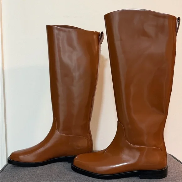 NWT Everlane Knee-High Leather Riding Boots Size 8 Brown - Picture 7 of 12